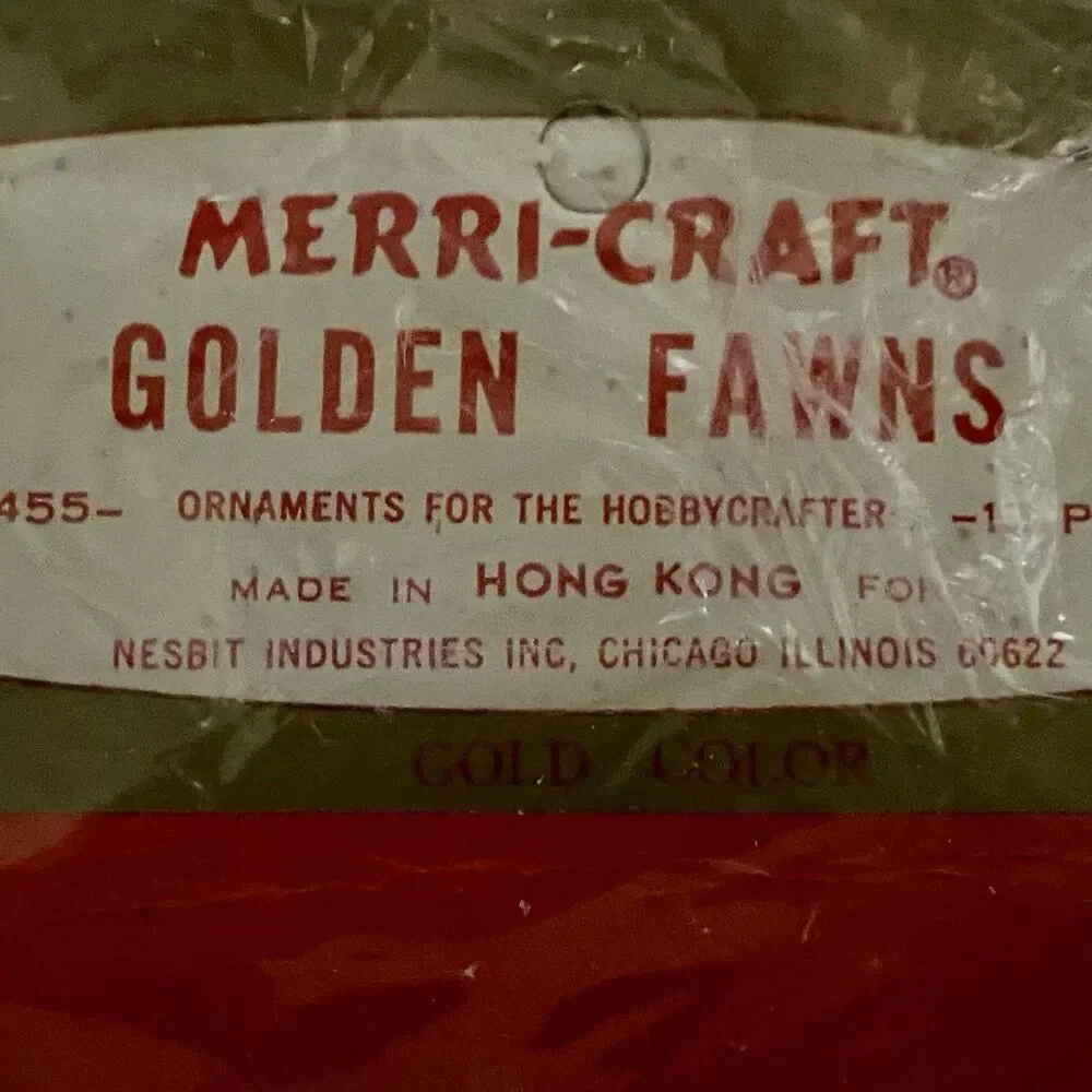 Vintage Merri Craft Gold Color Deer Fawn Decorating DIY Craft Christmas Minis